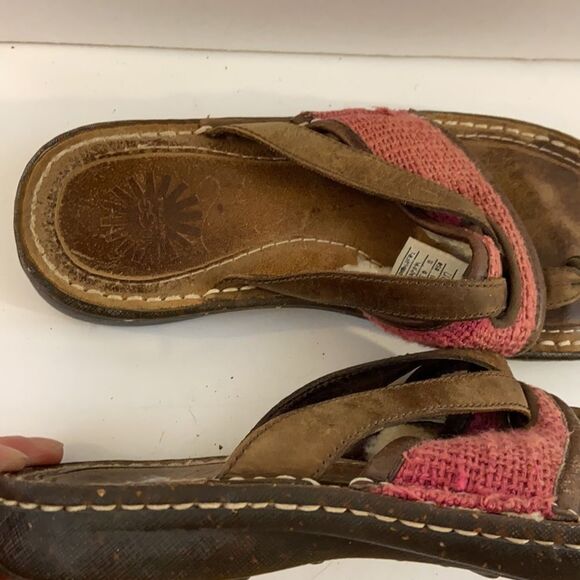 Ugg sandals thong flip flops pink band size 6 - Picture 5 of 7